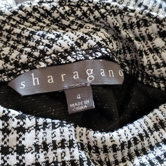 Sharagano Houndstooth Tweed Classic Shift Dress Sleeveless - Picture 8 of 9